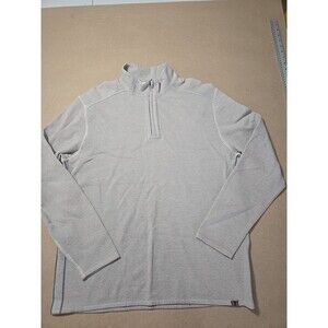 Quarter Zip Pullover Men's Casual Long Sleeve Top Gray Blue‎ Large